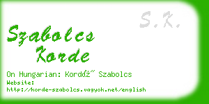 szabolcs korde business card